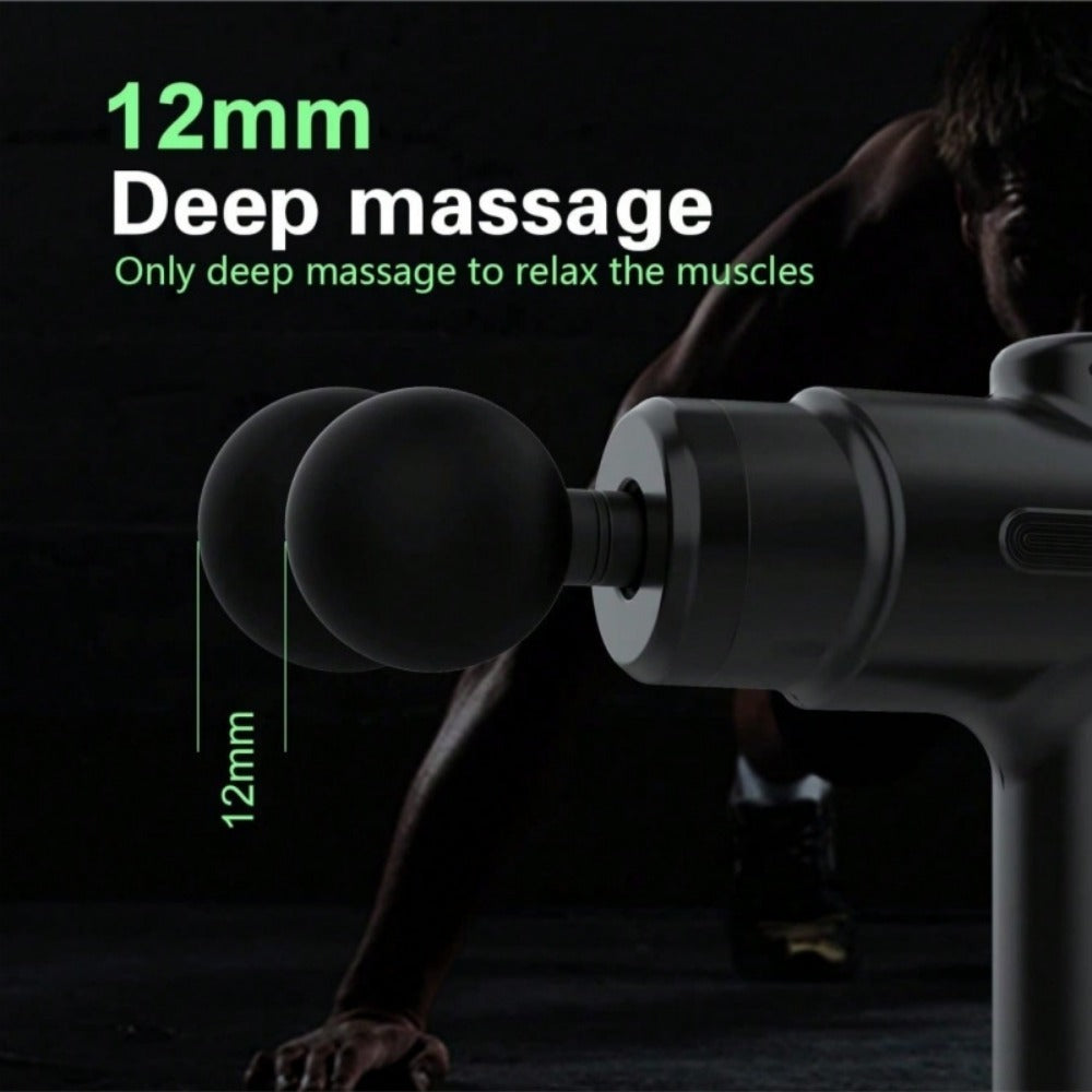 Massage Gun - Deep Tissue Percussion Massager For Athletes & Handheld Back Body Muscle With 8 Massage Heads