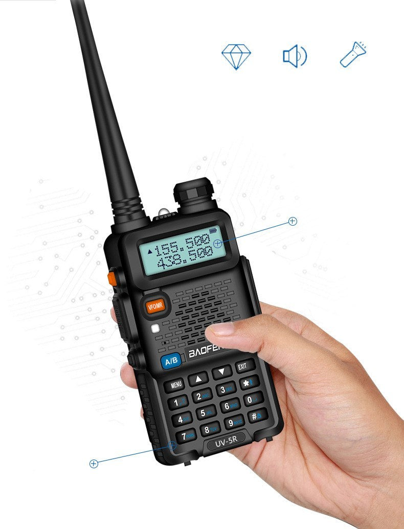 Baofeng Wireless Walkie Talkie – Best Long Range Two-Way Radio for Camping & Self-Driving Tours | Weatherproof, High Power Handheld Radio