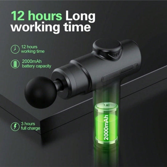 Massage Gun - Deep Tissue Percussion Massager For Athletes & Handheld Back Body Muscle With 8 Massage Heads