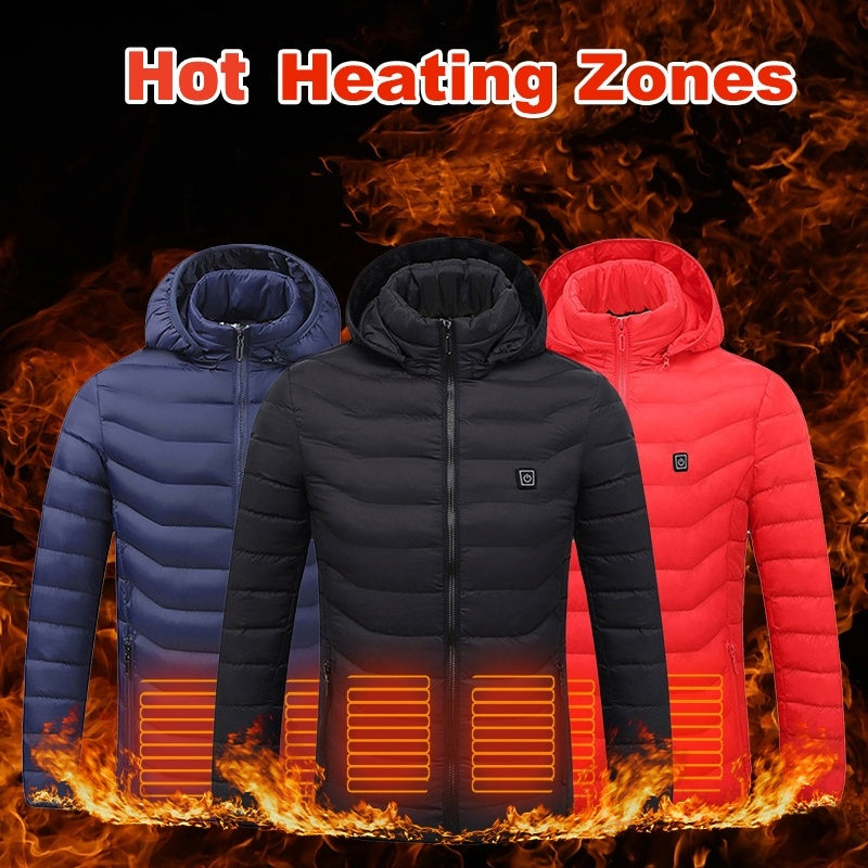 Heated Jacket for Winter – Electric Thermal Coat with Cotton Lining, Winter Warm Heating Vest for Men