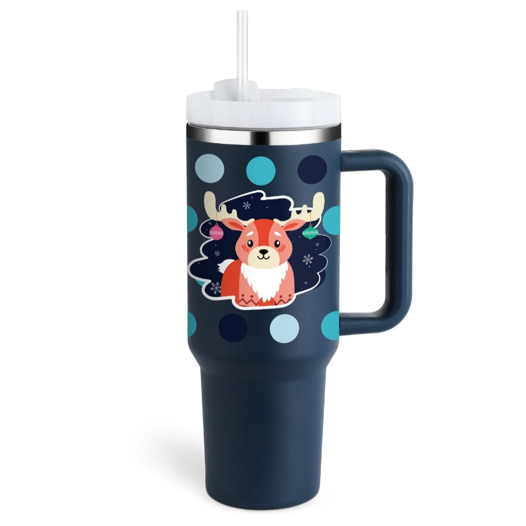 40 Oz Stainless Steel Insulated Tumbler with Handle & Straw – Spill-Proof Vacuum Coffee Mug with Lid, Large Travel Cup for Car, Office, Gym, Valentine’s Gift for Lovers