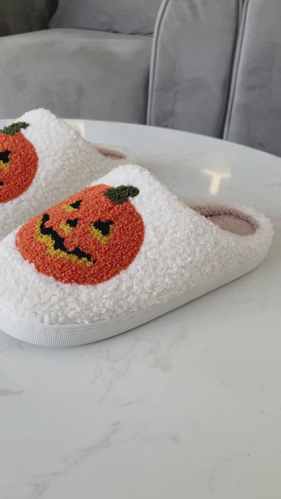 Cozy Halloween Pumpkin Cartoon Slippers – Warm, Non-Slip Indoor Winter Shoes for Men & Women Couples